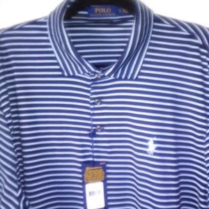 Never worn & NWT:  Polo RALPH LAUREN Men, Soft Touch, Blue on Light Blue stripes